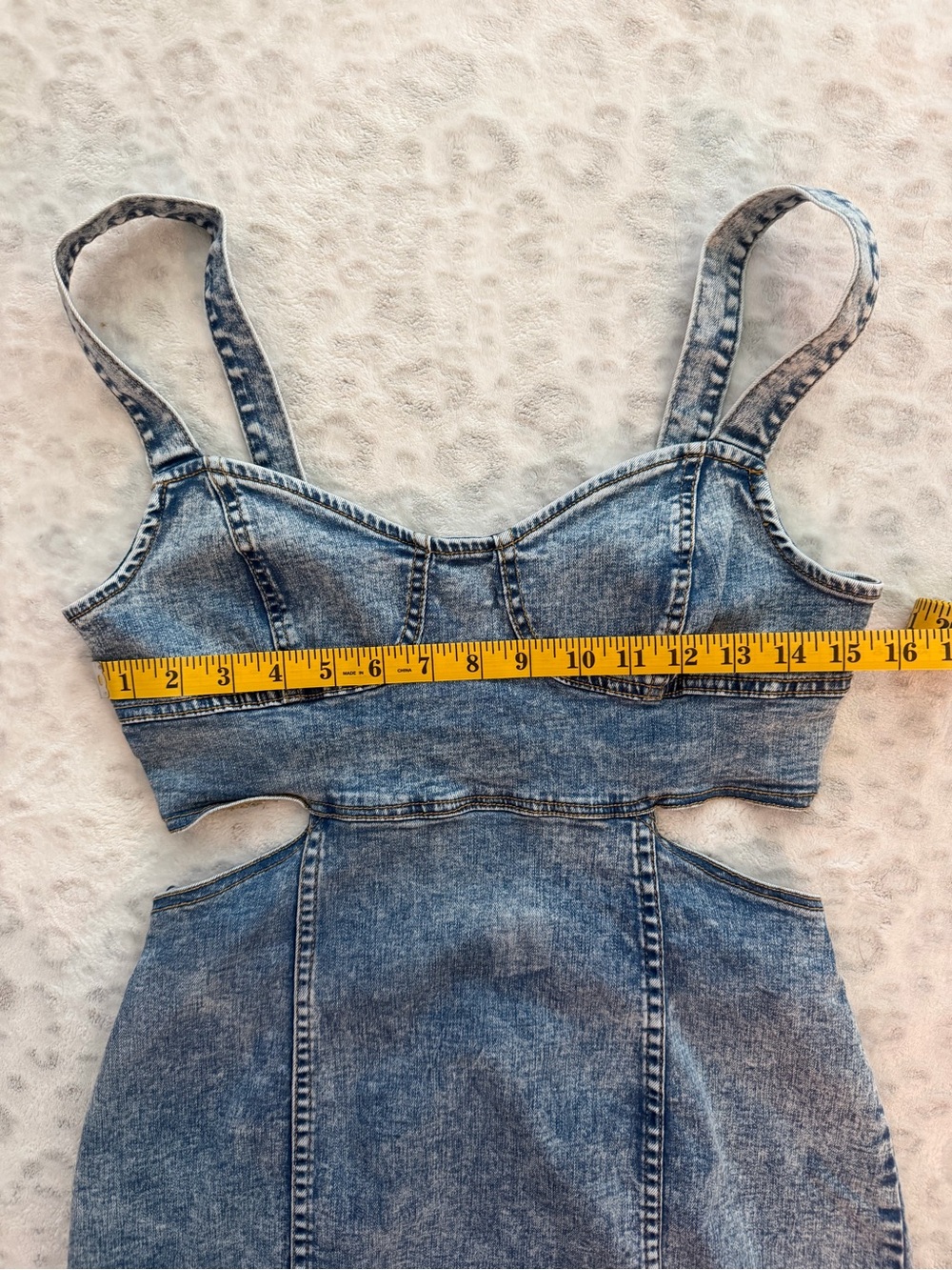Denim Cutout Mini Dress - Blue - Picture 5 of 7